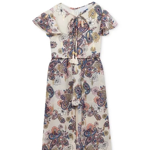 Little girls maxi-overlay romper - Picture 1 of 4